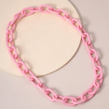 Punk Hip Hop Chunky Necklace Acrylic Cuban Link Chain