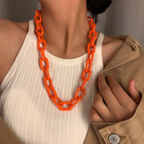 Punk Hip Hop Chunky Necklace Acrylic Cuban Link Chain