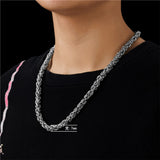 Punk Hip Hop Hand Assembled 316L Stainless Steel Men Necklace