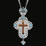 Punk Hip Hop Silver Pectoral Cross Crucifix Necklace
