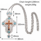 Punk Hip Hop Silver Pectoral Cross Crucifix Necklace