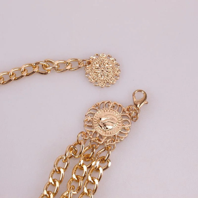 Vintage Metal/Knitted Womans Belt for Dress