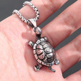 Punk Tortoise Necklace Pendant Stainless Steel Animal Pendant Necklace