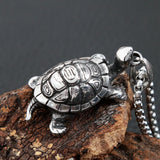 Punk Tortoise Necklace Pendant Stainless Steel Animal Pendant Necklace