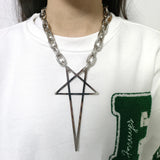 Punk Hip Hop Chain Choker Y2K Unisex Gothic Star Charms Pendant Necklace