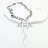 Punk Hip Hop Chain Choker Y2K Unisex Gothic Star Charms Pendant Necklace