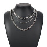 Punk Hip-hop Style Necklace Metal Thick Chain Cuban Set