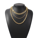 Punk Hip-hop Style Necklace Metal Thick Chain Cuban Set