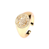 Punk Hollow Smile Face Rings Adjustable Copper Plated Couple Jewelry