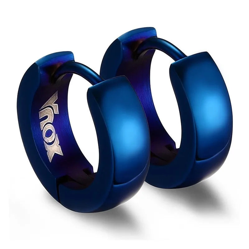 Punk Huggie Earrings for Men Stainless Steel