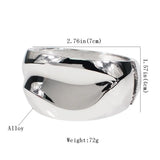 Punk Alloy Cuff Bracelets Irregular Surface Statement Bangles