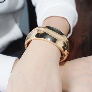 Punk Alloy Cuff Bracelets Irregular Surface Statement Bangles