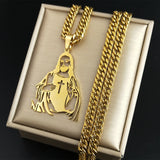 Punk Jesus Cross Pendant Necklace Stainless Steel