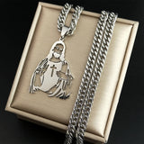 Punk Jesus Cross Pendant Necklace Stainless Steel