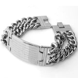 Punk Jesus Cross Bracelets Silver Stainless Steel Men Jewelry