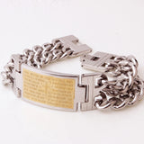 Punk Jesus Cross Bracelets Silver Stainless Steel Men Jewelry