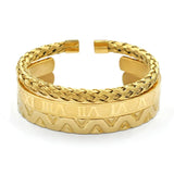Roman Numerals Bracelet & Bangles Set Stainless Steel Wire Punk Jewelry