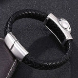 Egypt Skull Cuff Bangle Bracelet Durable Leather Wristband Men Gift