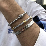 Punk Jewelry Bead Bracelets & Bangles Stainless Steel Set