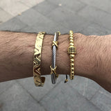 Punk Jewelry Bead Bracelets & Bangles Stainless Steel Set