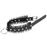 Punk Lace Ring Pendant Leather Collar Rivet Necklace