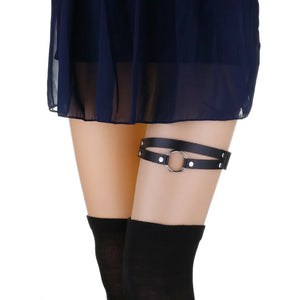Punk Leather Leg Chain Elastic Rock Leg Harness
