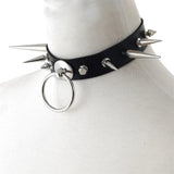 Spiked Choker Faux Leather Collar Rivets Goth Necklace Gothic Accessories