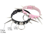 Spiked Choker Faux Leather Collar Rivets Goth Necklace Gothic Accessories