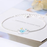 Enamel Punk Lovely Whale Bracelet Metal Chain Fine Jewelry 925 Sterling Silver