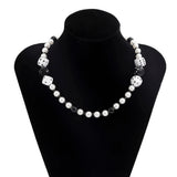 Punk Lucky Dice Beads Choker Necklace Men Pearl Beaded Chain Neck Jewelry