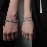 Punk Magnet Couple Bracelets Romantic Love Heart Magnetic Paired Bracelet