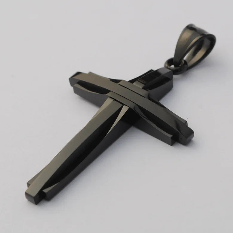 Stainless Steel Jesus Cross Pendant Necklace for Men