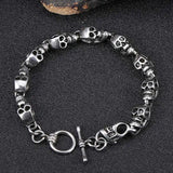 Punk Stainless Steel Skull Charm Bracelet Men Chain Bangles GS0038