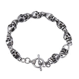 Punk Stainless Steel Skull Charm Bracelet Men Chain Bangles GS0038