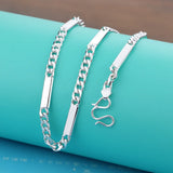 Punk Man 100% 925 Sterling Silver Necklace Men & Boy Cuban Chain Choker