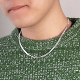 Punk Man 100% 925 Sterling Silver Necklace Men & Boy Cuban Chain Choker