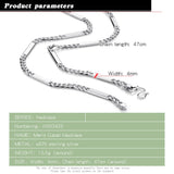 Punk Man 100% 925 Sterling Silver Necklace Men & Boy Cuban Chain Choker