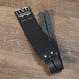 Punk Men Bracelet Wide Brown Leather Strap Multilayer Braided Crafts