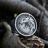 Punk Men Finger Ring Copper Animal Wolf Head Game Hunter Wolf Claw J...