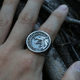Punk Men Finger Ring Copper Animal Wolf Head Game Hunter Wolf Claw J...