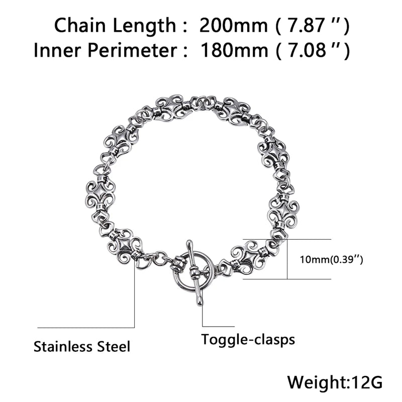 Punk Men Jewelry Stainless Steel Chain Bracelet Charm Gift