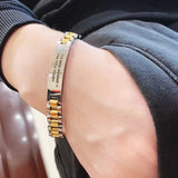 Personalized Engraved Name Date Watch Bands Bracelets Stainless Steel Bangle