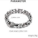 Punk Men Stainless Steel Retro Bone Bracelet Titanium Steel Men's Cuban Bracelet