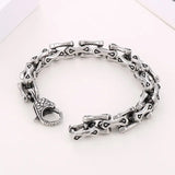 Punk Men Stainless Steel Retro Bone Bracelet Titanium Steel Men's Cuban Bracelet