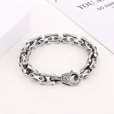 Punk Men Stainless Steel Retro Bone Bracelet Titanium Steel Men's Cuban Bracelet