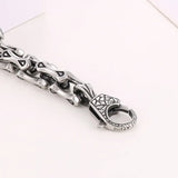 Punk Men Stainless Steel Retro Bone Bracelet Titanium Steel Men's Cuban Bracelet