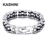 Punk Men's Chain Bracelet Biker Motorcycle Stainless Steel Jewelry