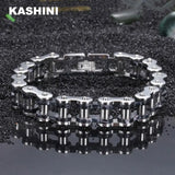 Punk Men's Chain Bracelet Biker Motorcycle Stainless Steel Jewelry