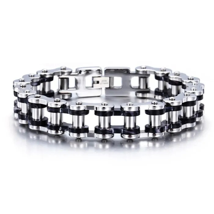 Punk Men's Chain Bracelet Biker Motorcycle Stainless Steel Jewelry
