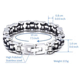 Punk Men's Chain Bracelet Biker Motorcycle Stainless Steel Jewelry